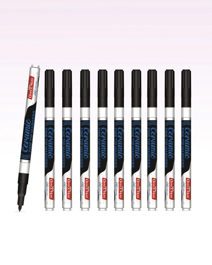 Fine Tip Ceramic Marker Set (10pcs) – Ideal for Ceramic Art, Smudge proof Ink  