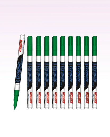 Fine Tip Ceramic Marker Set (10pcs) – Ideal for Ceramic Art, Smudge proof Ink  