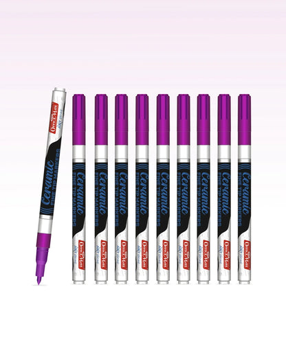 Fine Tip Ceramic Marker Set (10pcs) – Ideal for Ceramic Art, Smudge proof Ink  