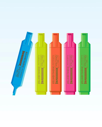 Fluorescent Highlighters – Vibrant Colors, Smooth Flow, 3x Longer Lasting