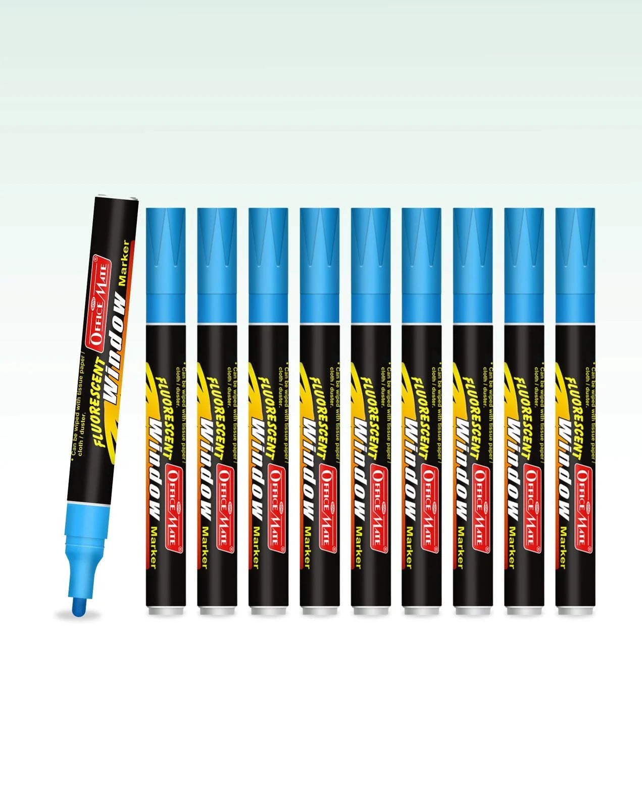 Fluorescent Window Markers / Chalk Markers (10 Pcs) Bright, Bold, Easy Erase