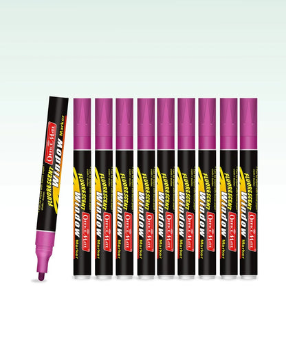 Fluorescent Window Markers / Chalk Markers (10 Pcs) Bright, Bold, Easy Erase