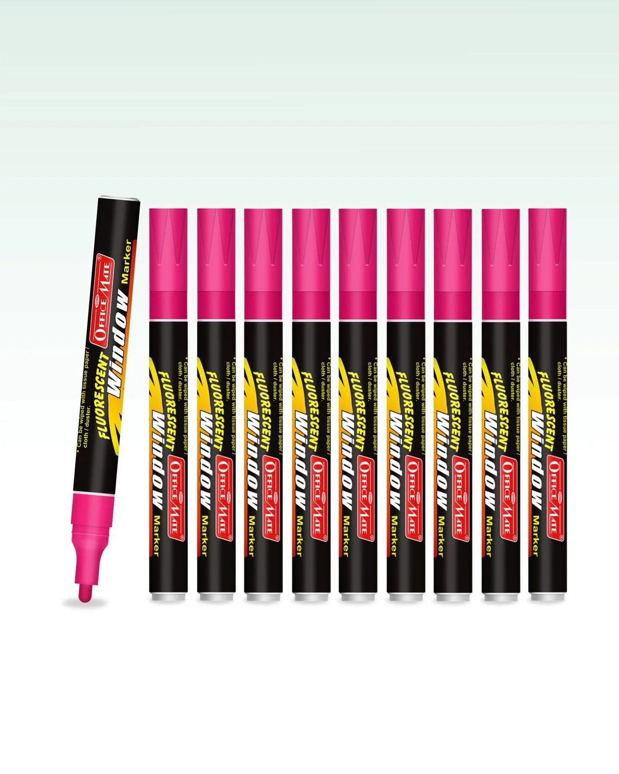 Fluorescent Window Markers / Chalk Markers (10 Pcs) Bright, Bold, Easy Erase