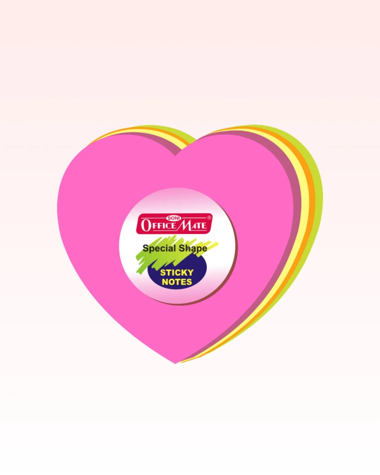 Multi-Shape Fluorescent Sticky Notes – 100 Sheets, Bright and Colourful Designs, Effective Note-Taking & Organizing