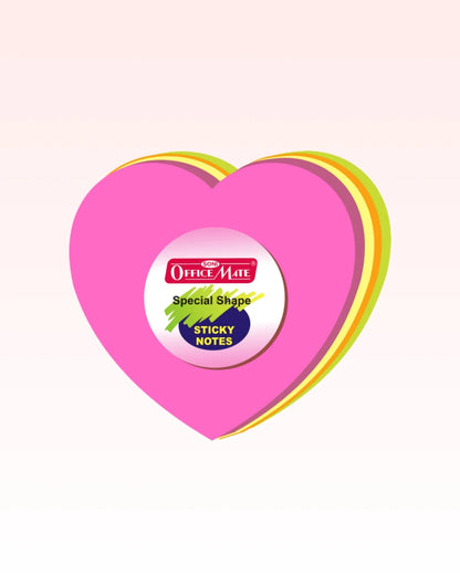 Multi-Shape Fluorescent Sticky Notes – 100 Sheets, Bright and Colourful Designs, Effective Note-Taking & Organizing