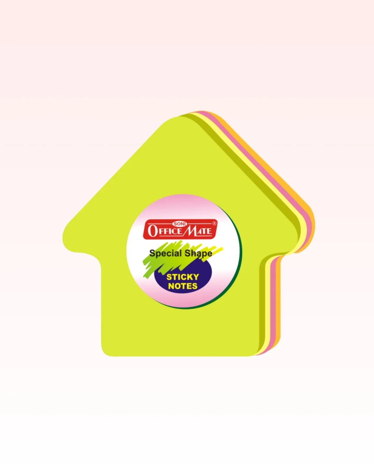 Multi-Shape Fluorescent Sticky Notes – 100 Sheets, Bright and Colourful Designs, Effective Note-Taking & Organizing