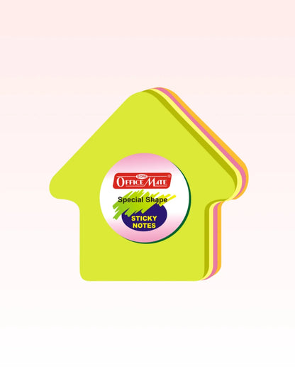 Multi-Shape Fluorescent Sticky Notes – 100 Sheets, Bright and Colourful Designs, Effective Note-Taking & Organizing