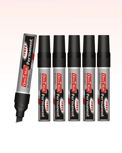 Jumbo Permanent Markers (6 pcs), Extra-Wide Tip, Versatile Use, Quick-Drying, Multi-Surface Marker