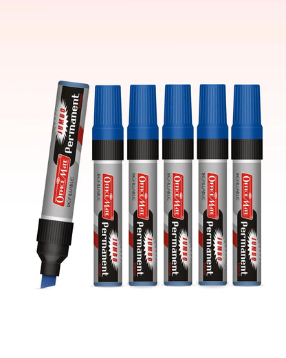 Jumbo Permanent Markers (6 pcs), Extra-Wide Tip, Versatile Use, Quick-Drying, Multi-Surface Marker