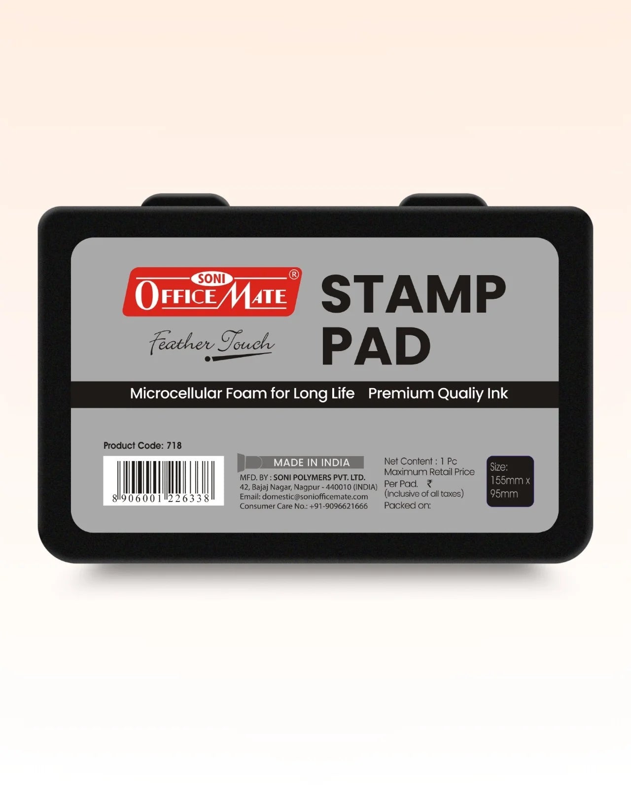 Stamp Pad – Black, Long-Lasting Impressions, Quick-Drying Ink for Any Project