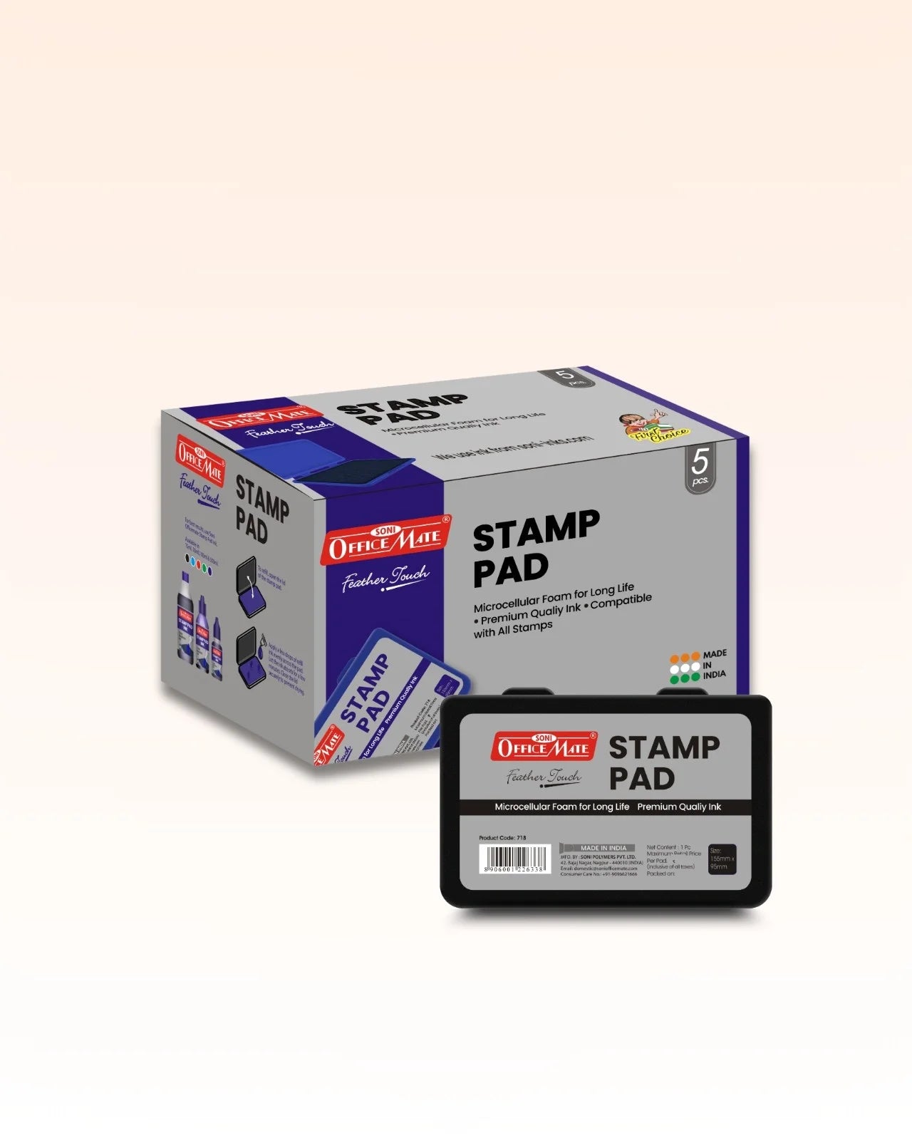 Stamp Pad – Black, Long-Lasting Impressions, Quick-Drying Ink for Any Project