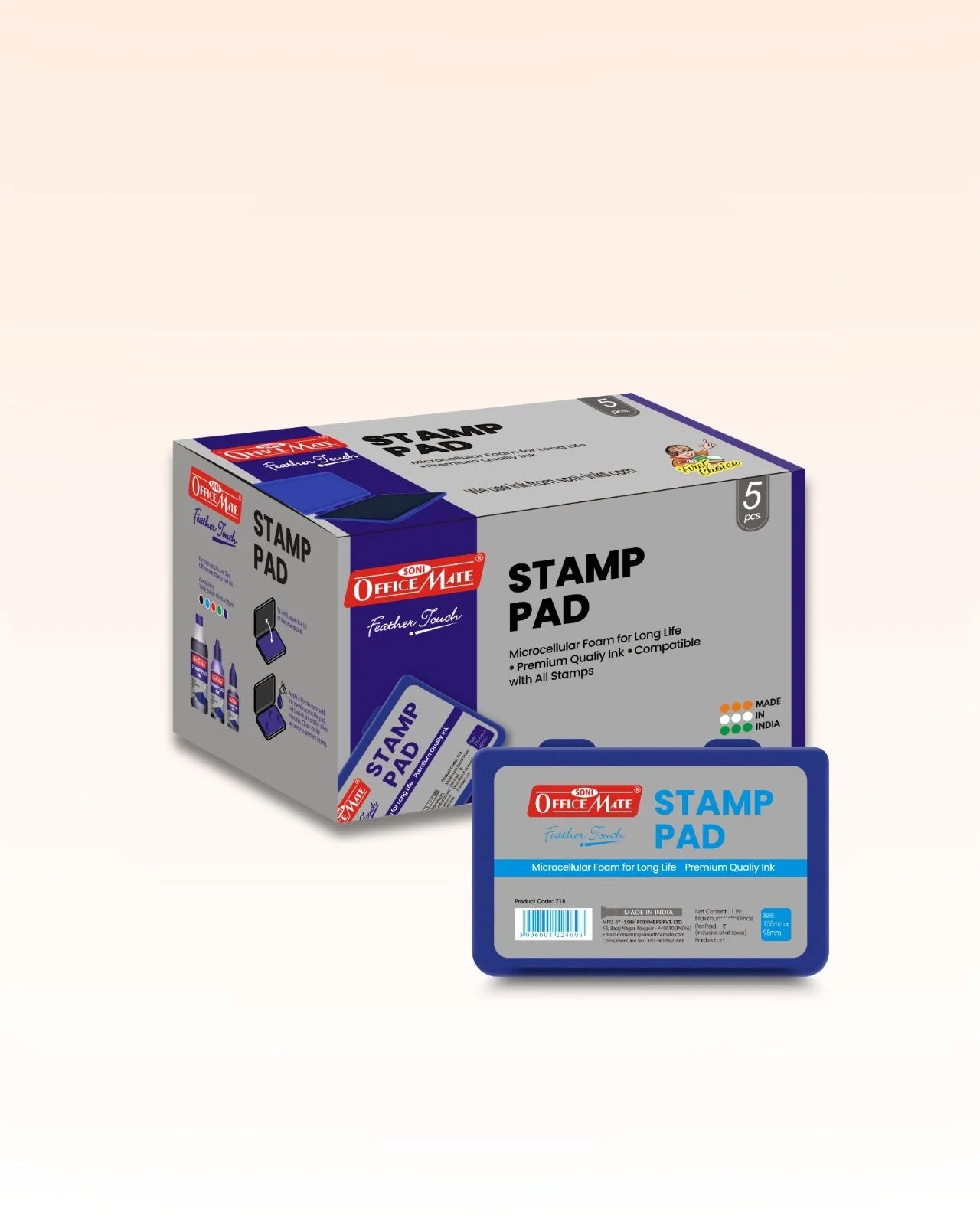 Stamp Pad – Blue, Long-Lasting Impressions, Quick-Drying Ink for Any Project