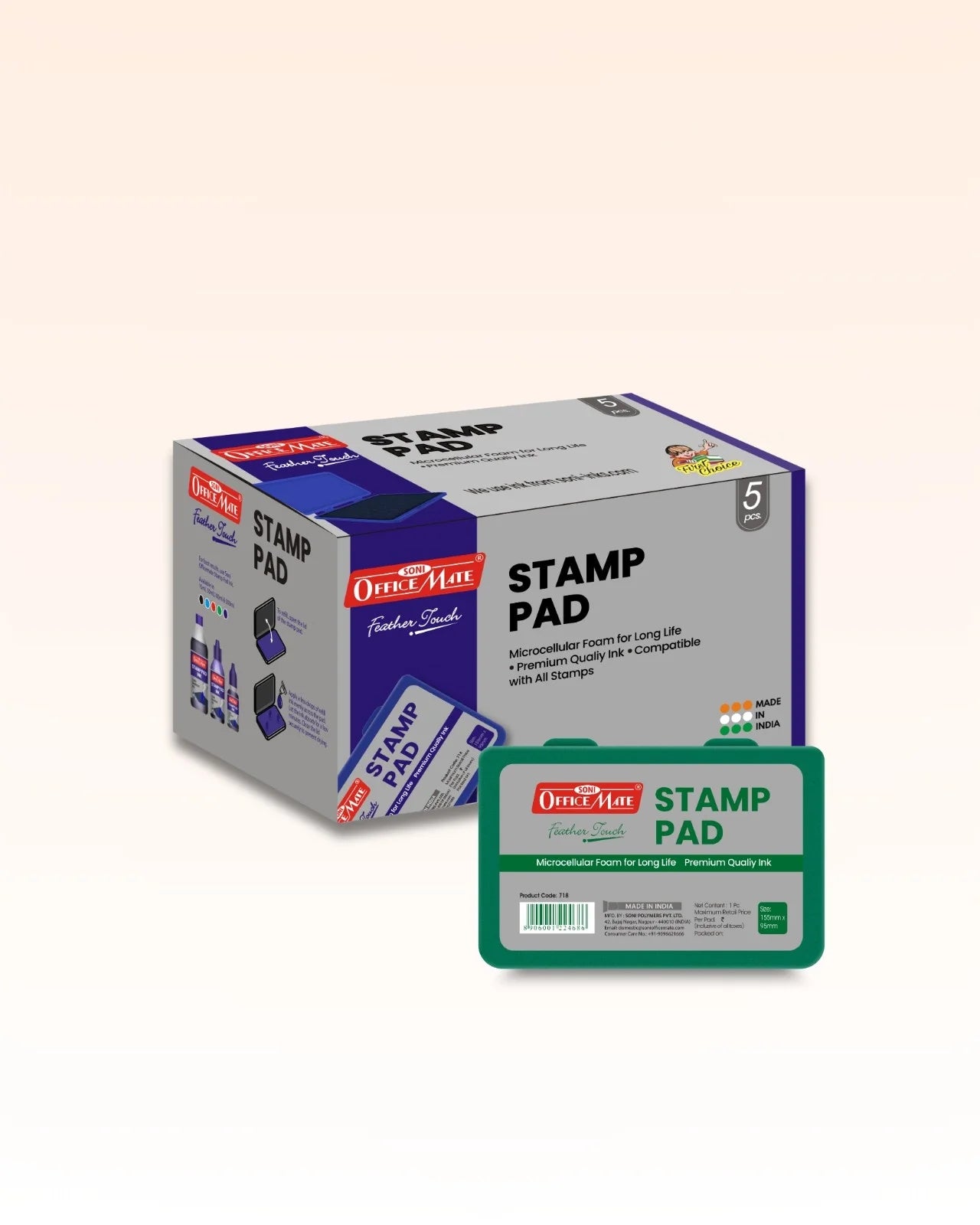 Stamp Pad – Green, Long-Lasting Impressions, Quick-Drying Ink for Any Project