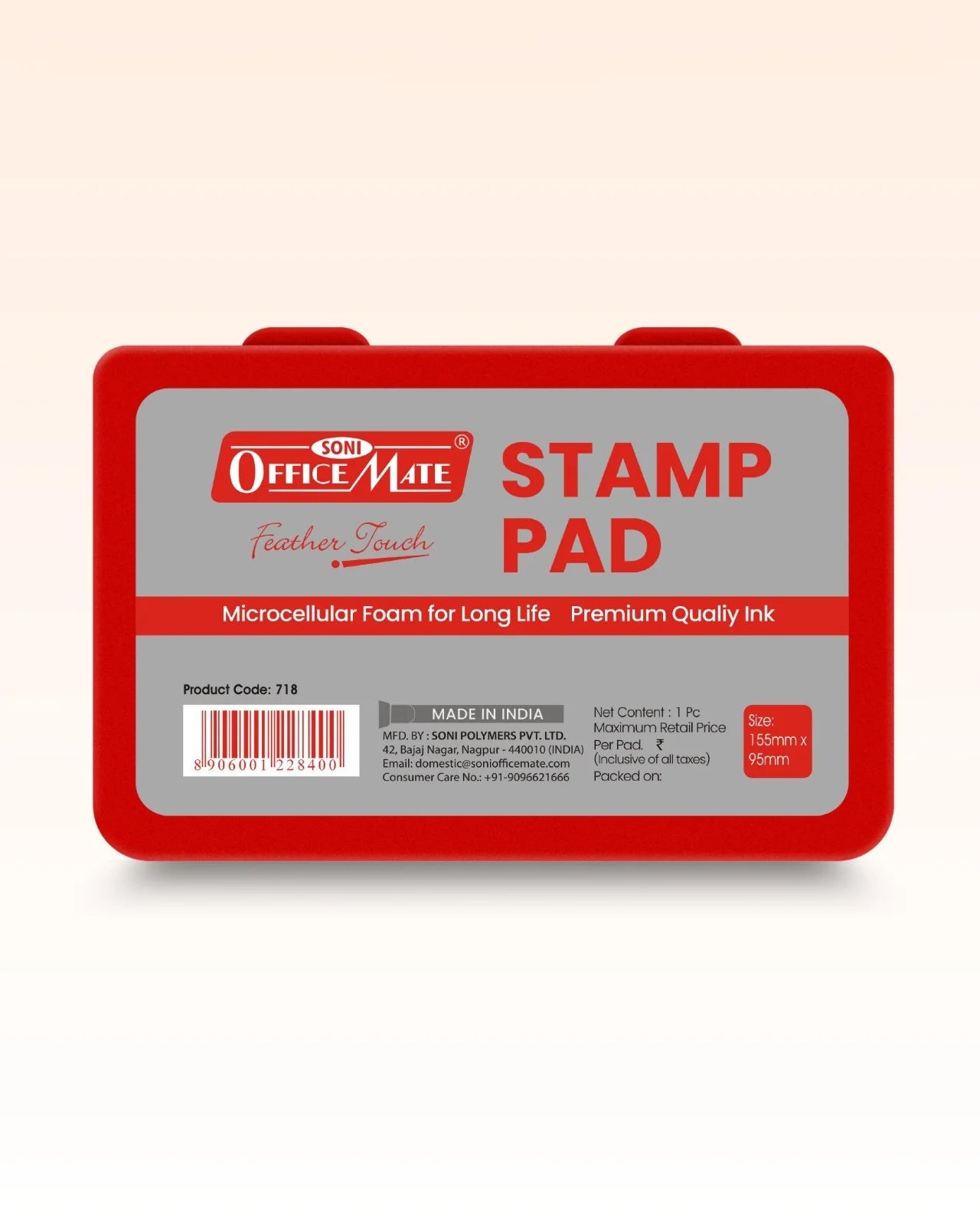 Stamp Pad – Red, Long-Lasting Impressions, Quick-Drying Ink for Any Project