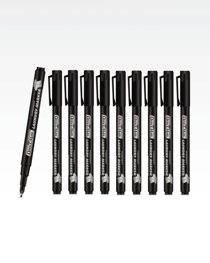 Fine Tip Laundry Markers (10pcs) – Permanent Ink, Non-Toxic, Fade-Resistant