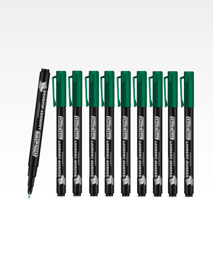 Fine Tip Laundry Markers (10pcs) – Permanent Ink, Non-Toxic, Fade-Resistant