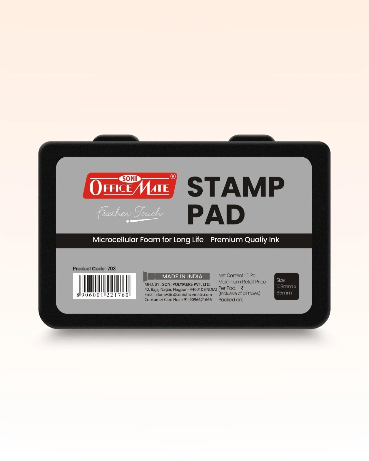 Stamp Pad – Black, Long-Lasting Impressions, Quick-Drying Ink for Any Project
