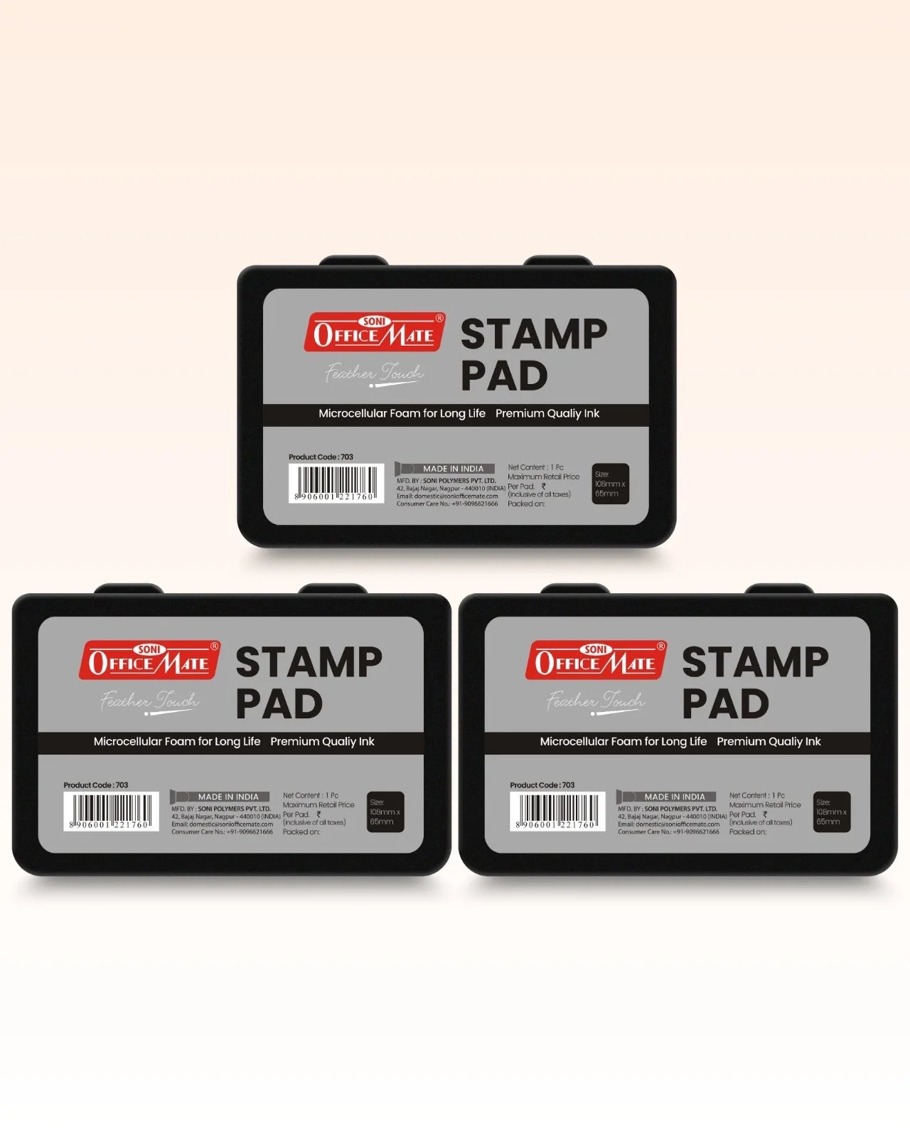 Stamp Pad – Black, Long-Lasting Impressions, Quick-Drying Ink for Any Project