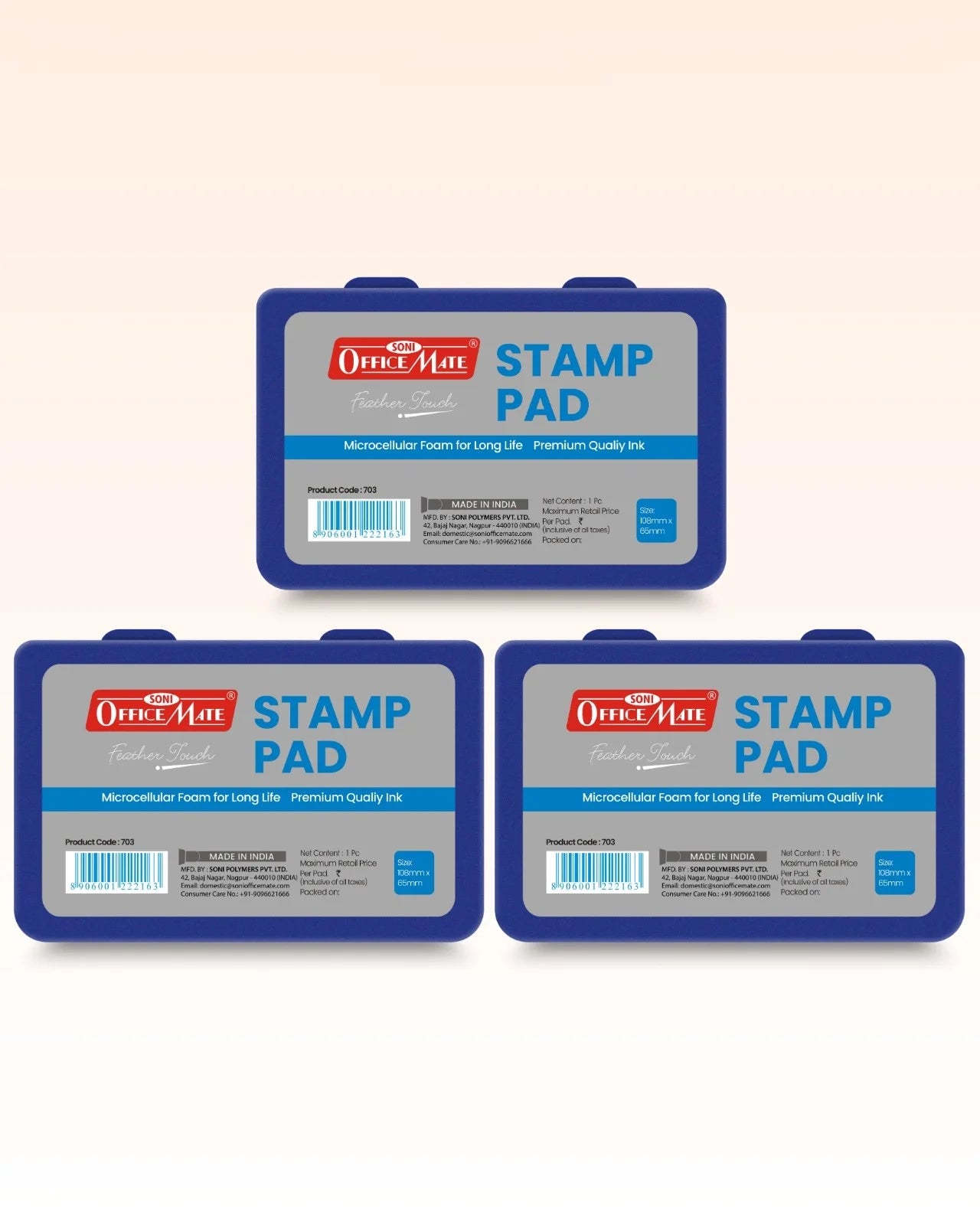 Stamp Pad – Blue, Long-Lasting Impressions, Quick-Drying Ink for Any Project
