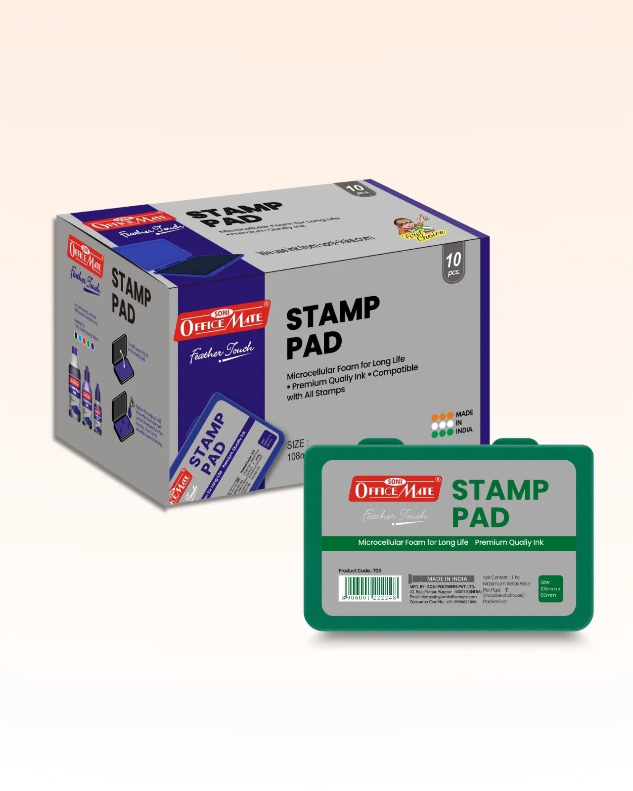 Stamp Pad – Green, Long-Lasting Impressions, Quick-Drying Ink for Any Project