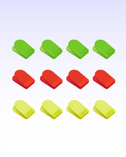 Multi-coloured Paper Clips (12pcs), Strong Grip, Vibrant Colors