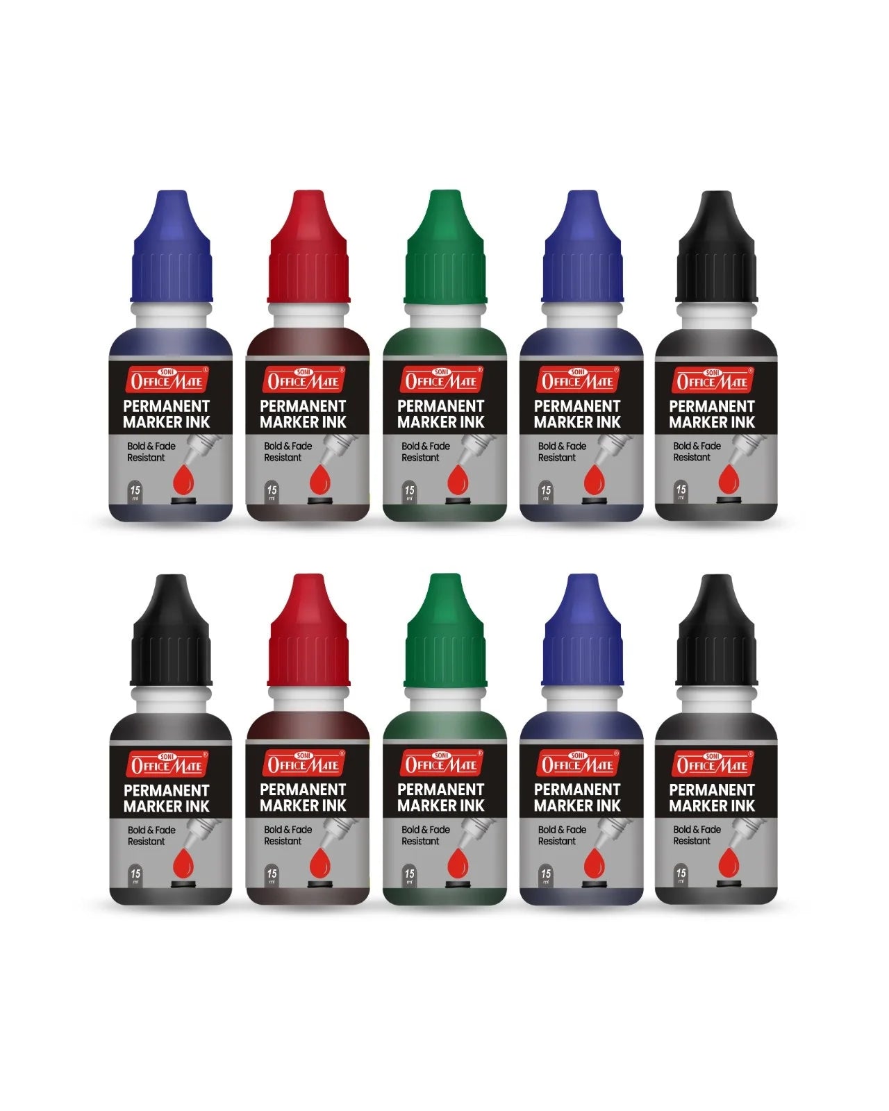 Permanent Marker Refill Ink - 15ml, Quick-Drying, Vibrant Colors