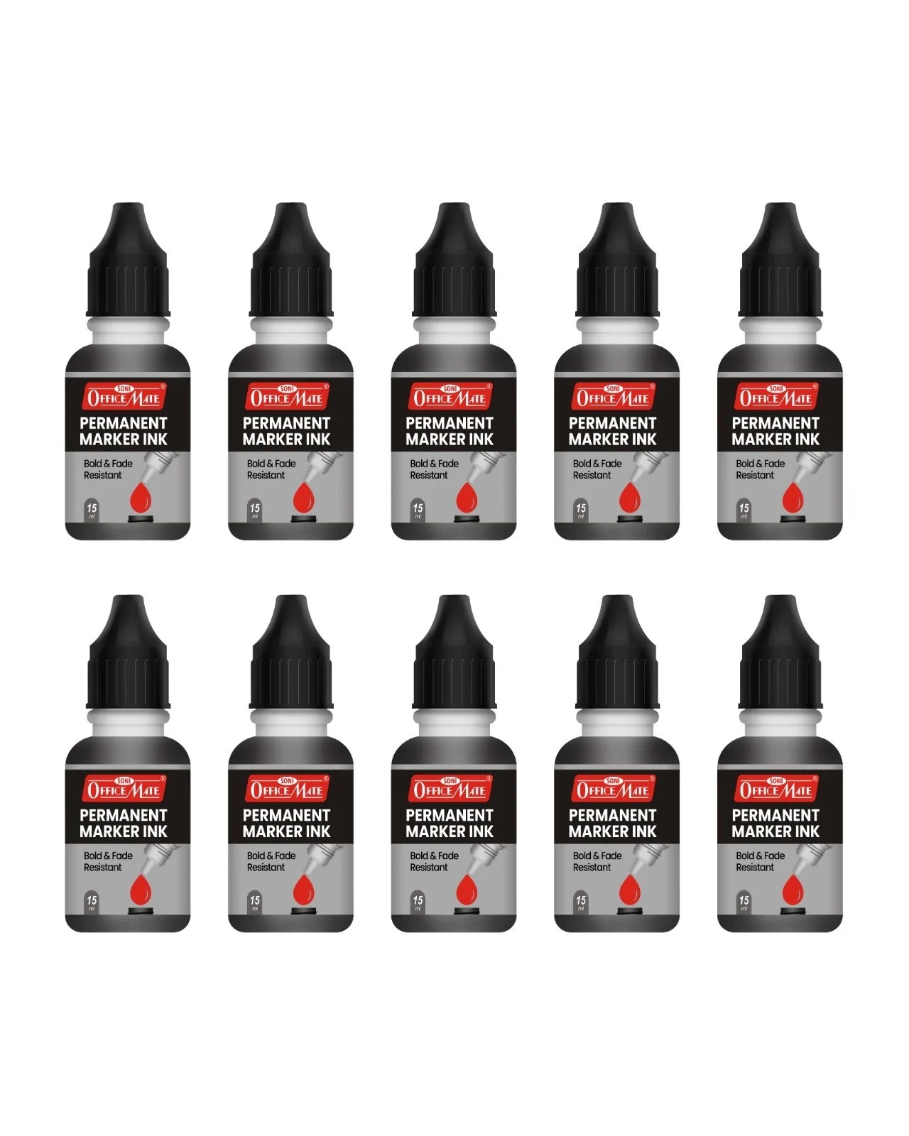 Permanent Marker Refill Ink - 15ml, Quick-Drying, Vibrant Colors