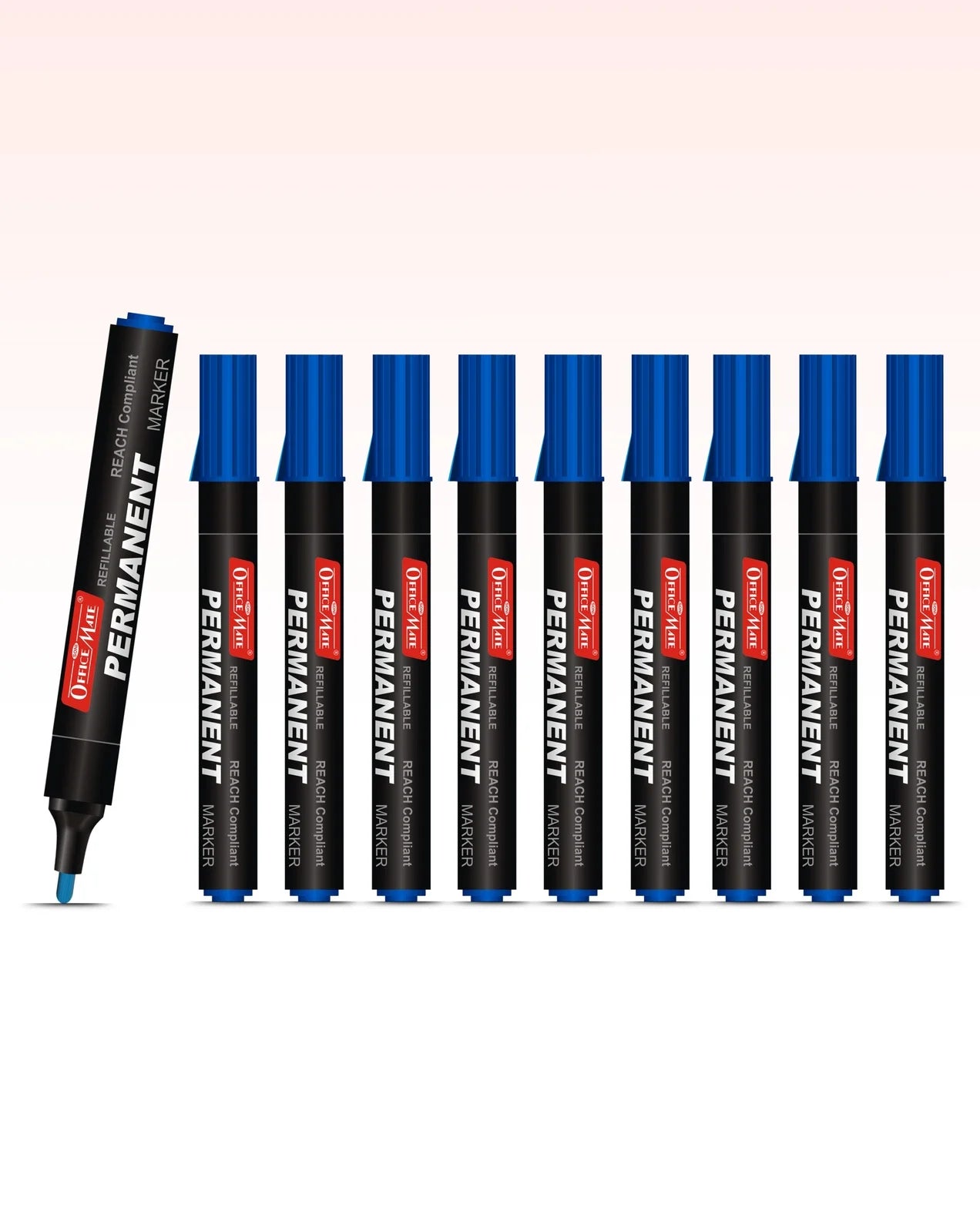 Regular Permanent Markers (Anti-Roll Cap), (10 pcs), Versatile Use, Quick-Drying, Multi-Surface Markers