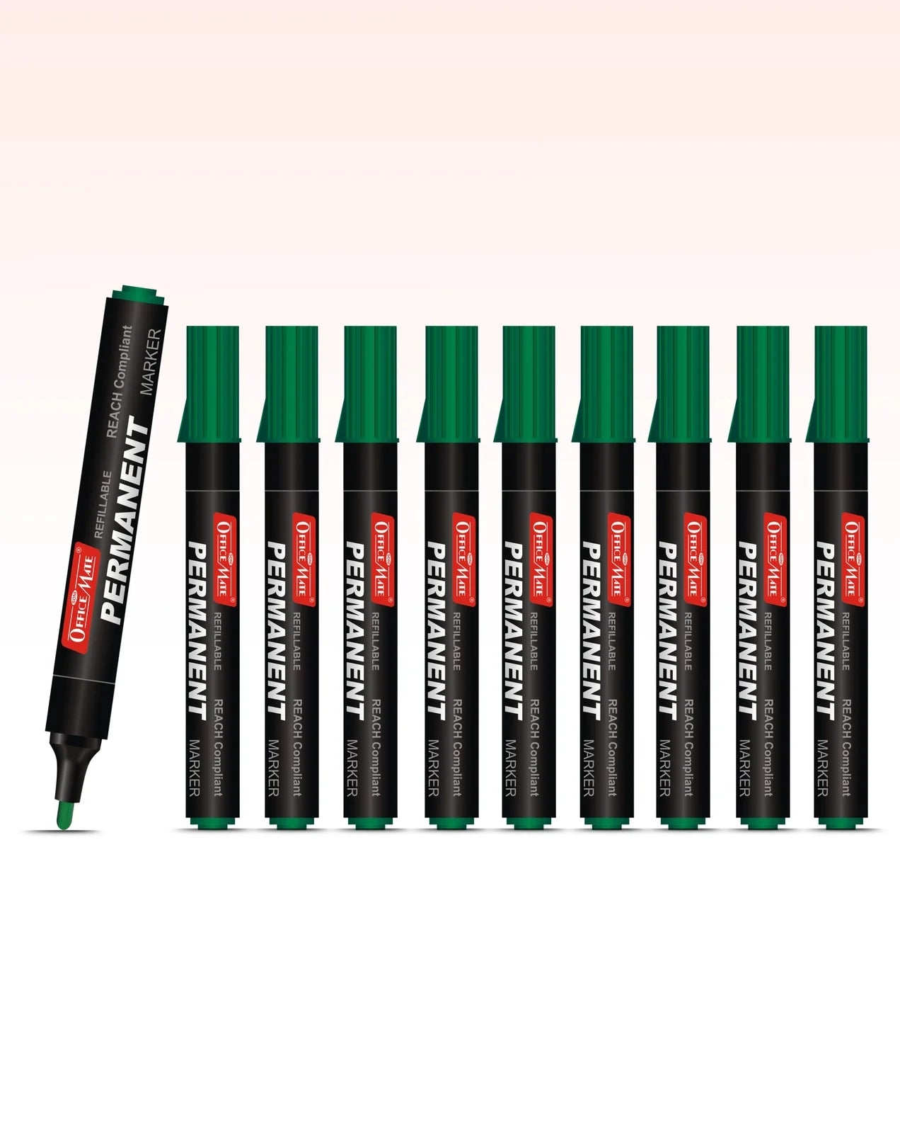 Regular Permanent Markers (Anti-Roll Cap), (10 pcs), Versatile Use, Quick-Drying, Multi-Surface Markers