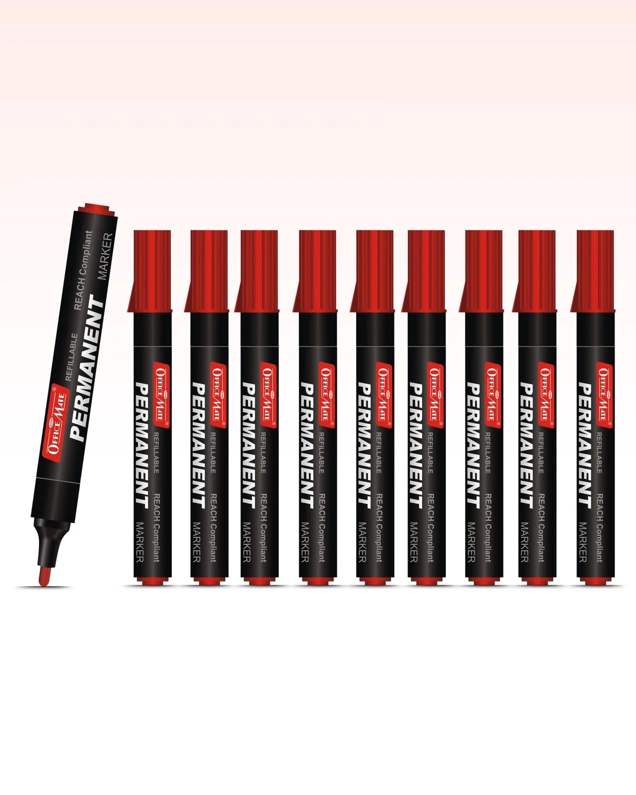Regular Permanent Markers (Anti-Roll Cap), (10 pcs), Versatile Use, Quick-Drying, Multi-Surface Markers