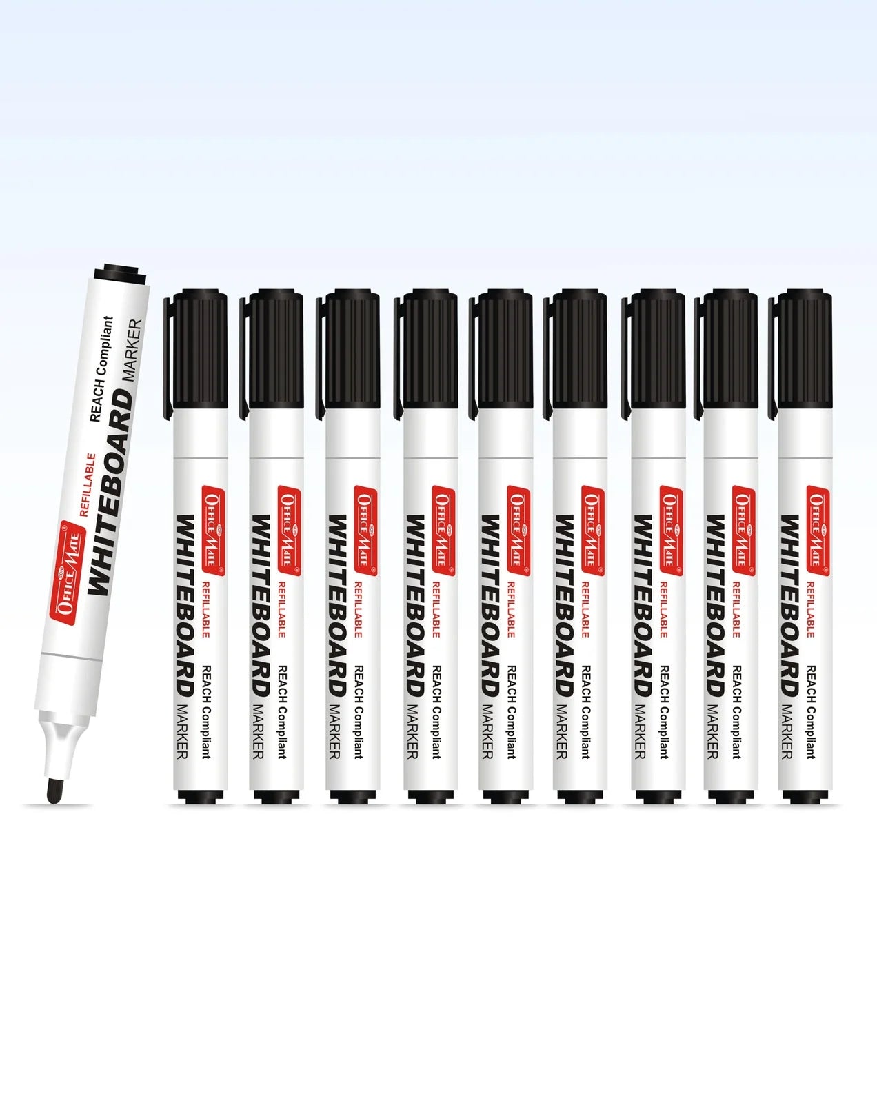 Regular Whiteboard Marker (Cap with a Clip), (10 pcs), Vibrant Colour, Eco-Friendly, Easy to Wipe