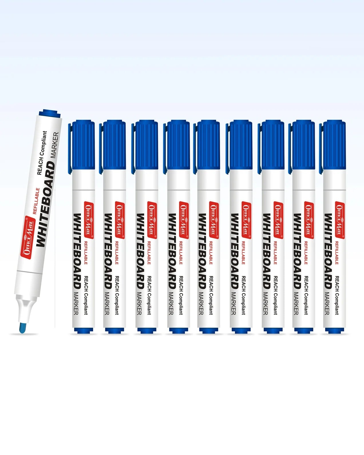 Regular Whiteboard Marker (Cap with a Clip), (10 pcs), Vibrant Colour, Eco-Friendly, Easy to Wipe