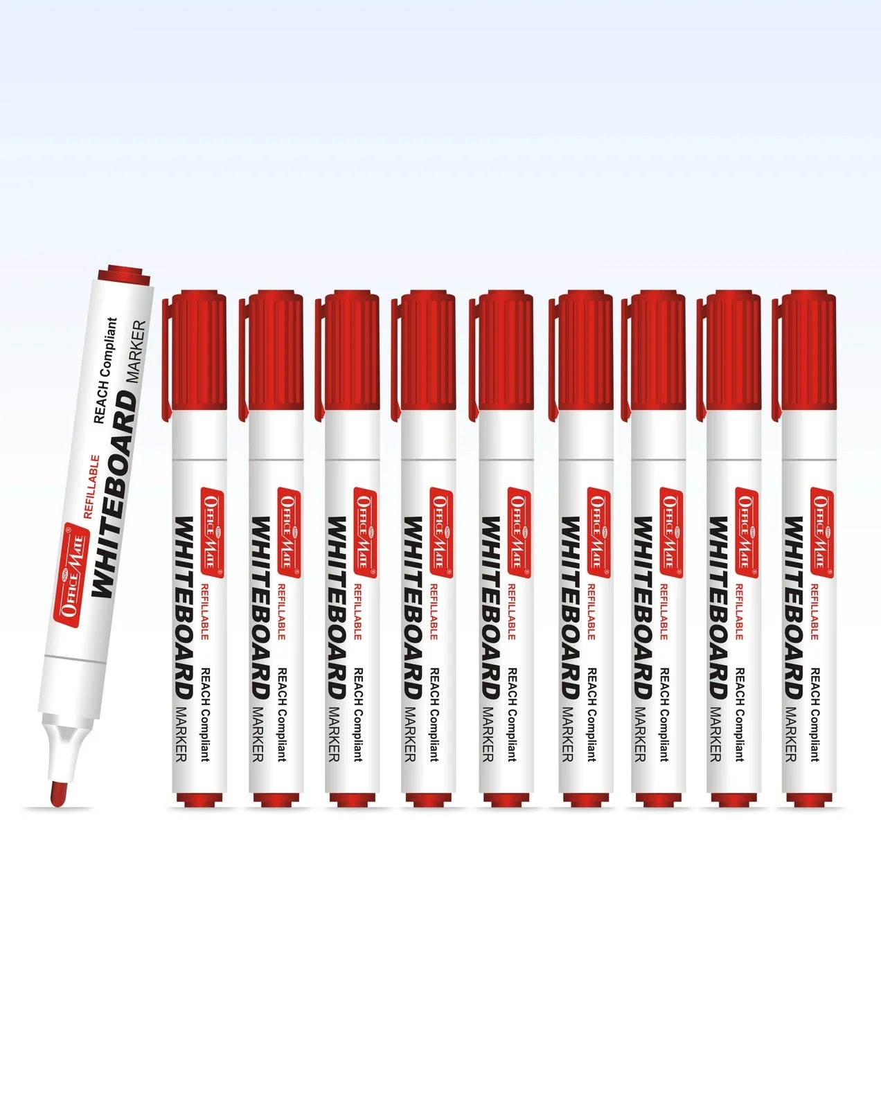 Regular Whiteboard Marker (Cap with a Clip), (10 pcs), Vibrant Colour, Eco-Friendly, Easy to Wipe