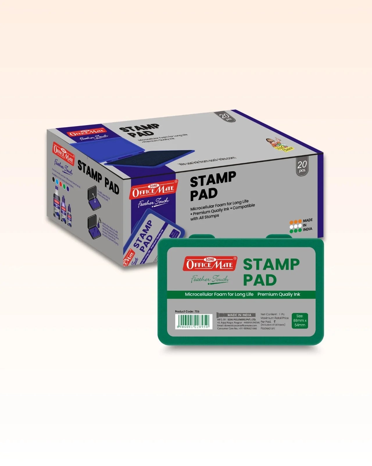 Stamp Pad – Green, Long-Lasting Impressions, Quick-Drying Ink for Any Project