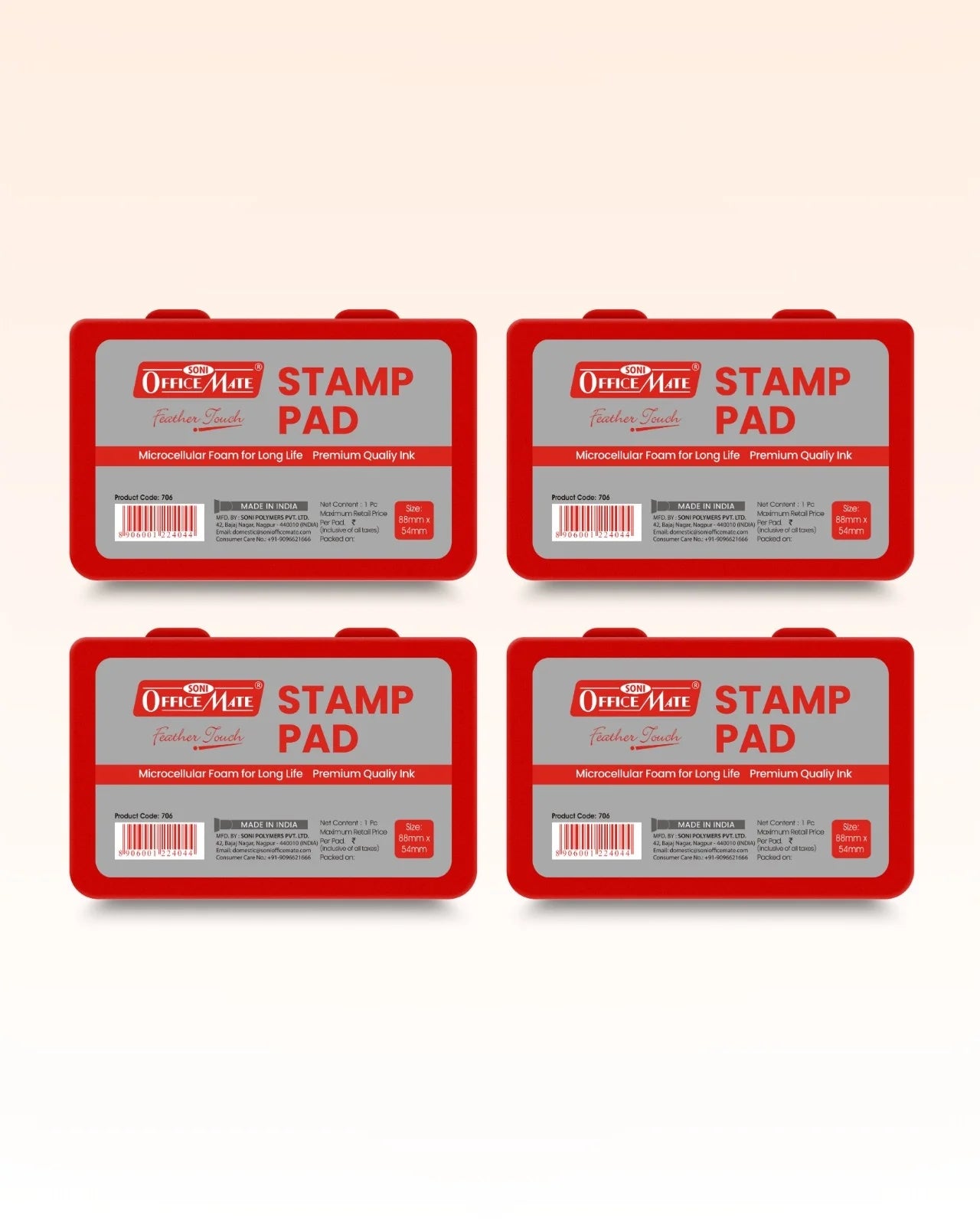 Stamp Pad – Red, Long-Lasting Impressions, Quick-Drying Ink for Any Project