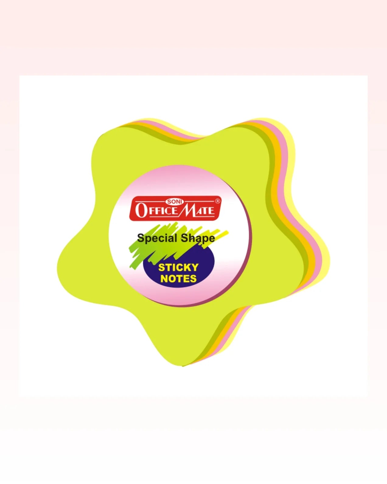 Multi-Shape Fluorescent Sticky Notes – 100 Sheets, Bright and Colourful Designs, Effective Note-Taking & Organizing