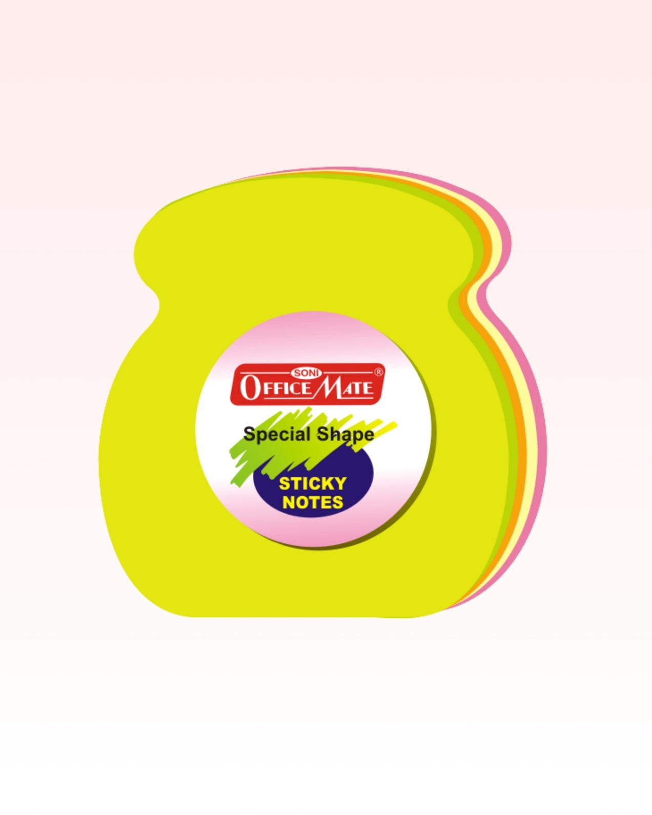 Multi-Shape Fluorescent Sticky Notes – 100 Sheets, Bright and Colourful Designs, Effective Note-Taking & Organizing