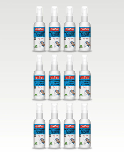 Whiteboard Cleaning Solution (100ml) (12pcs), Spotless Wipes, Eco-Friendly