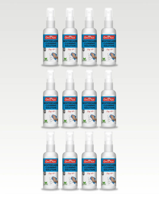 Whiteboard Cleaning Solution (100ml) (12pcs), Spotless Wipes, Eco-Friendly