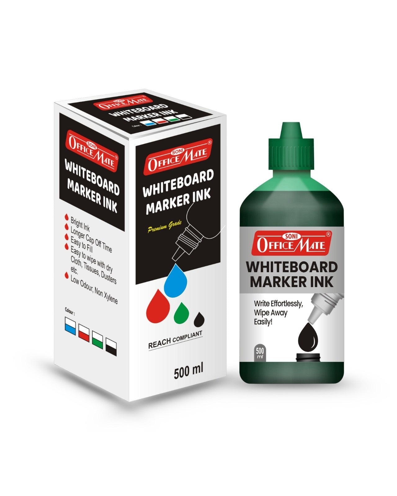 Whiteboard Marker Refill Ink - 500 ml (1pcs), Bright Colours, Eco-friendly