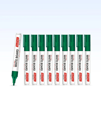 Whiteboard Marker (10 pcs), Vibrant Colours, Eco-friendly, Easy Wipe