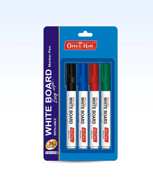 Refillable Whiteboard Markers – Vibrant Colours, Eco-friendly, Easy Wipe