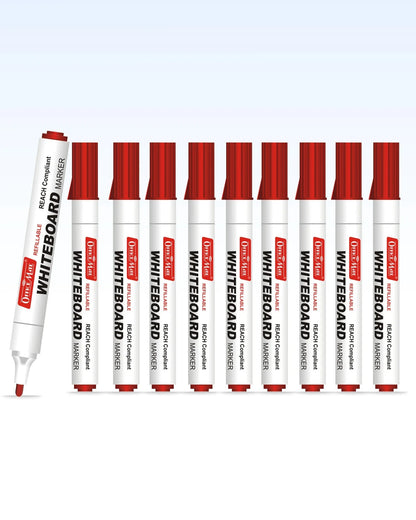 Regular Whiteboard Marker (Anti-Roll Cap) (10 pcs), Vibrant Colour, Eco-Friendly, Easy to Wipe