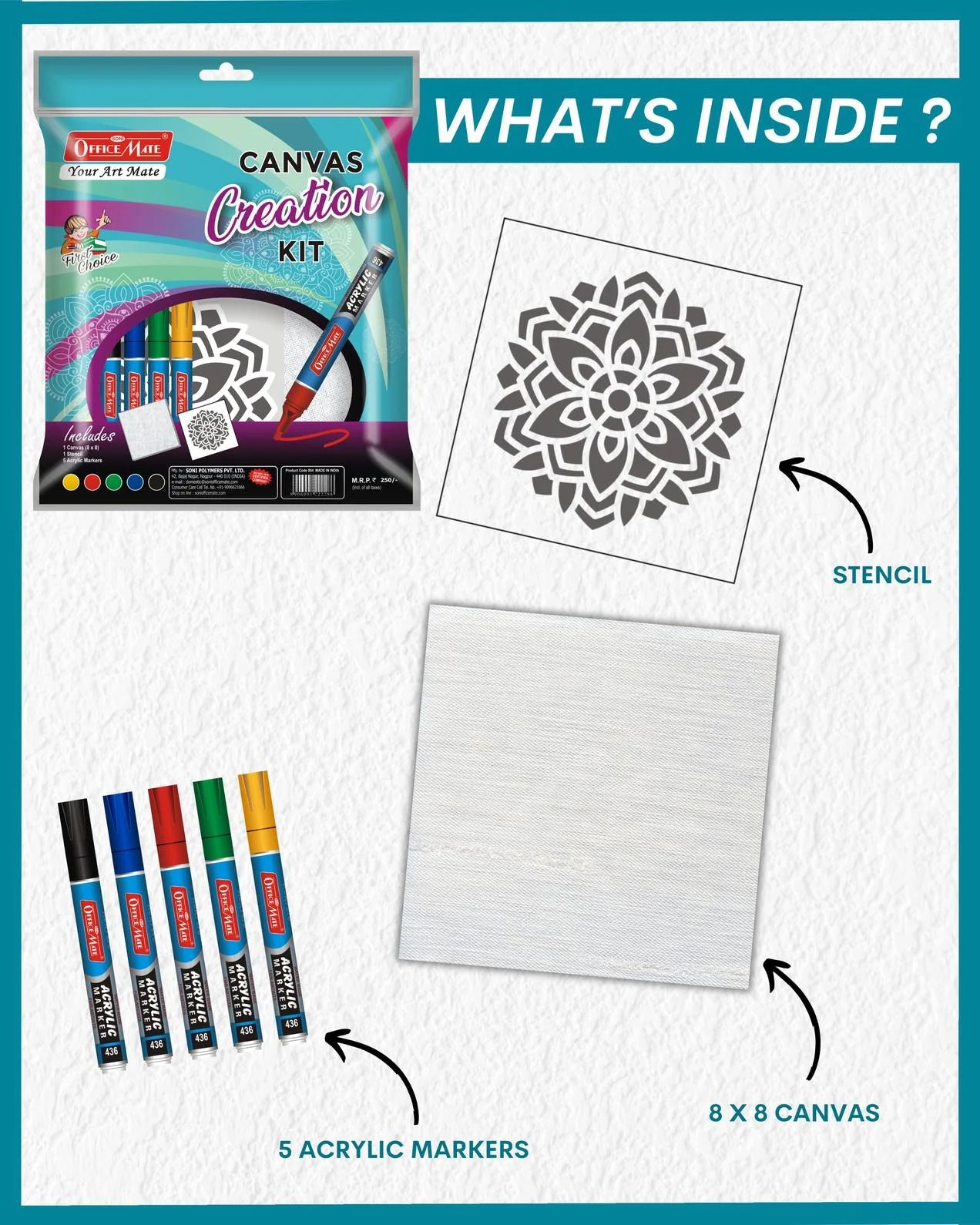 Canvas Creation Kit, Premium Quality, Ideal for Beginners and Professionals