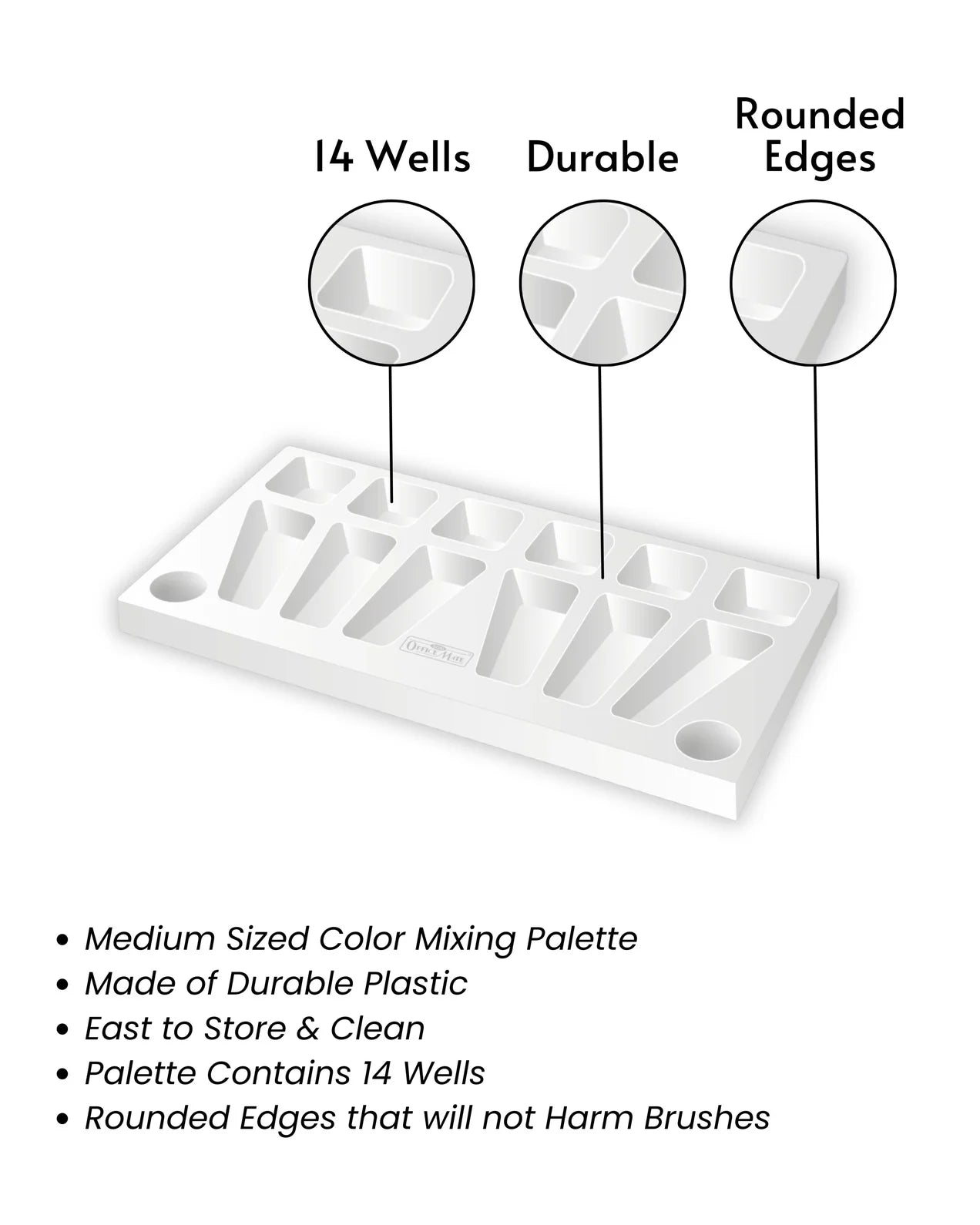Color Mixing Palette (1pcs) Eco-Friendly, Variety of Wells, Easy to Clean