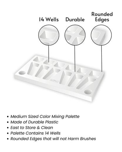 Color Mixing Palette (1pcs) Eco-Friendly, Variety of Wells, Easy to Clean