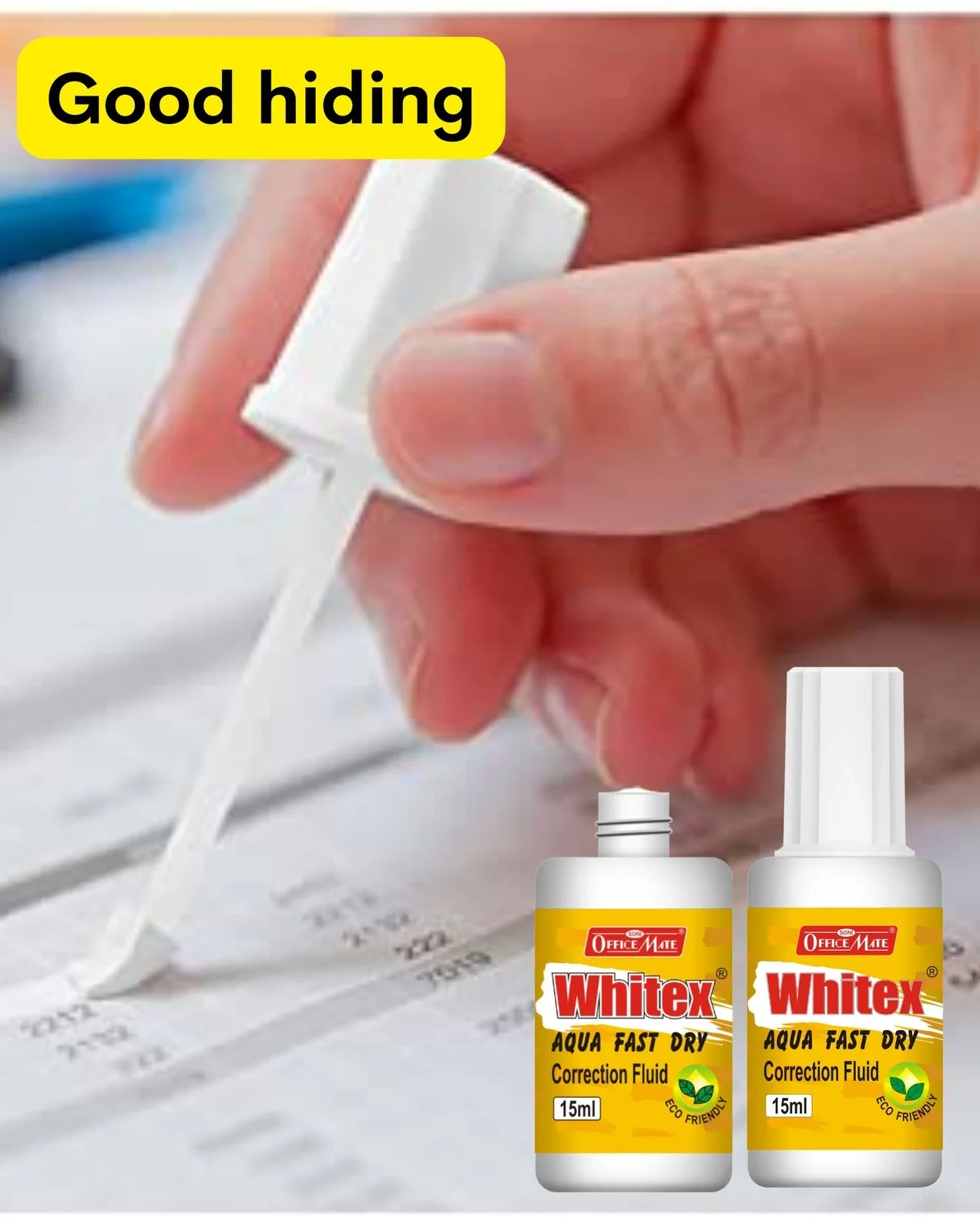 Whitex Correction Fluid (15ml) – Pack of 12, Instant Drying, Eco-Friendly