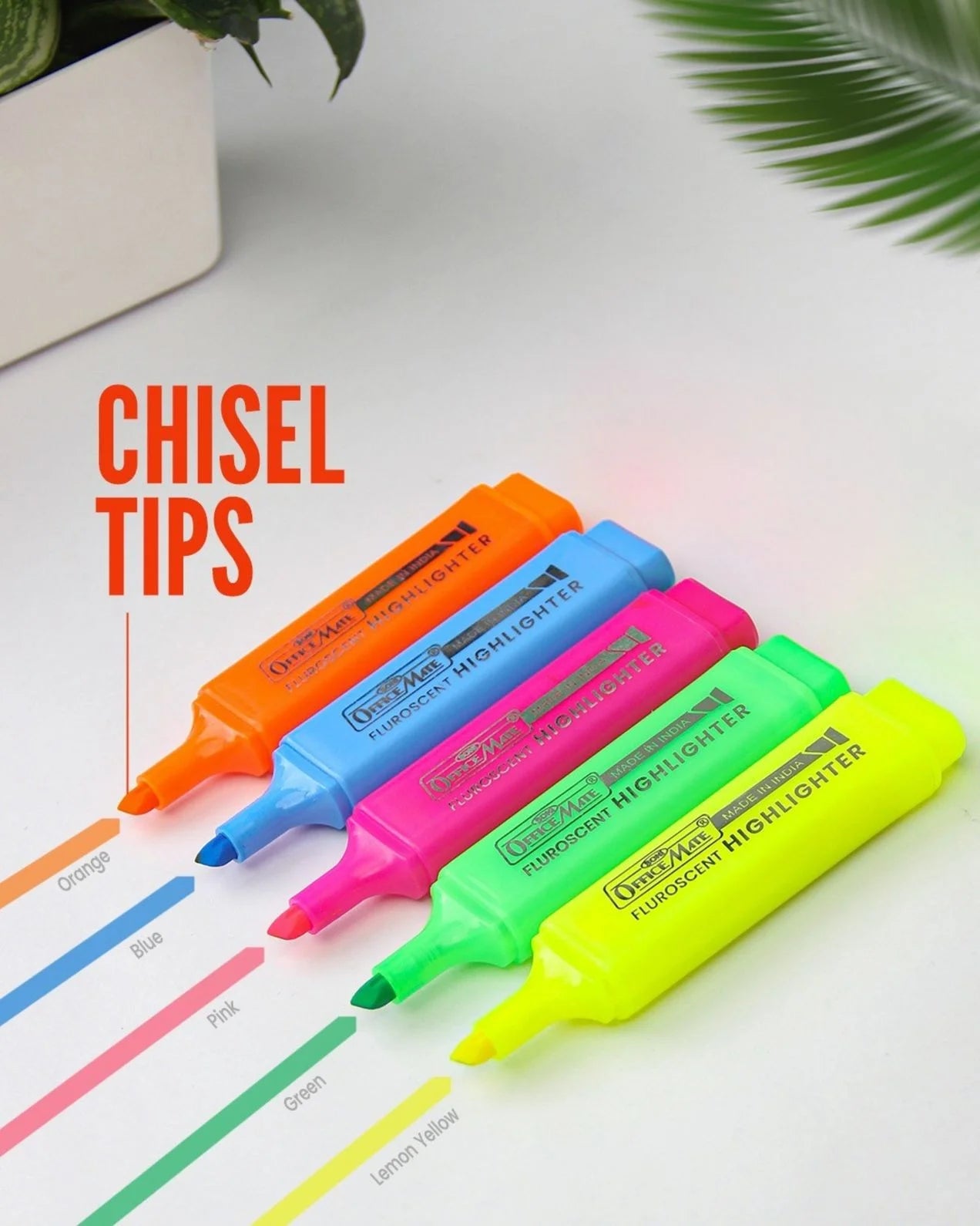 Fluorescent Highlighters (10pcs) – Vibrant Colors, Smooth Flow, 3x Longer Lasting