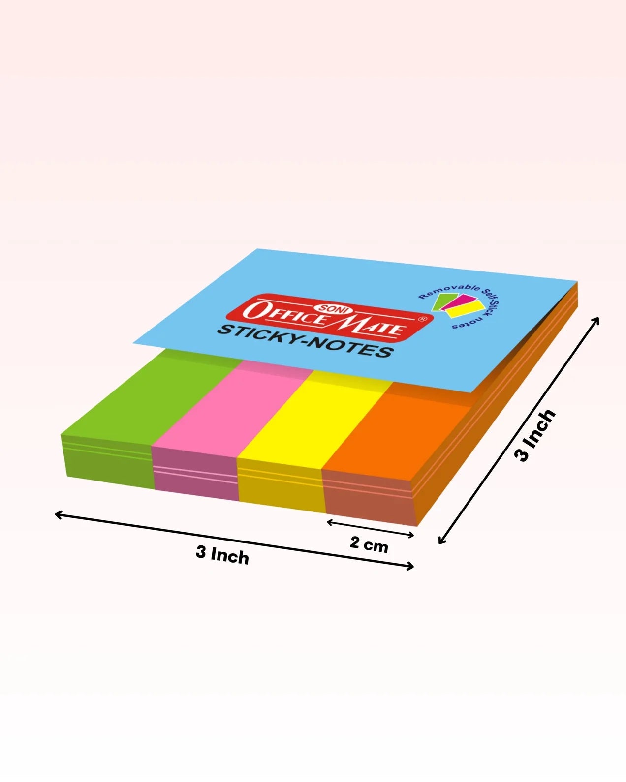 Fluorescent Sticky Note Pads (19 X 76 X 4 X 50), Bookmarks, Text Highlighter