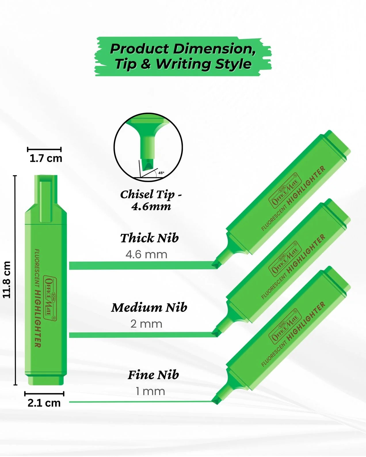 Fluorescent Highlighters (10pcs) – Vibrant Colors, Smooth Flow, 3x Longer Lasting